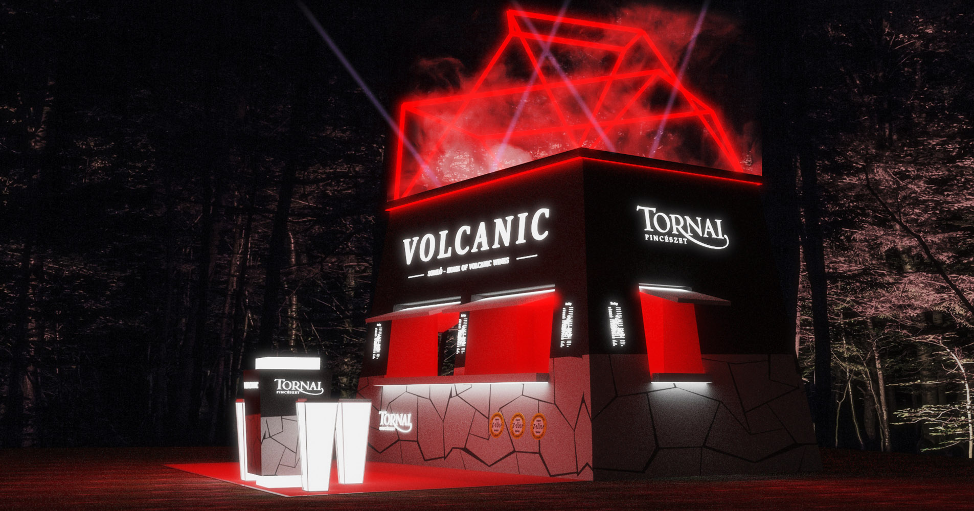 Vulkanikus fesztivál stand design