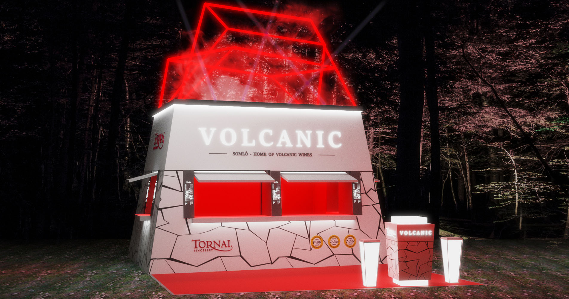 Vulkanikus fesztivál stand design